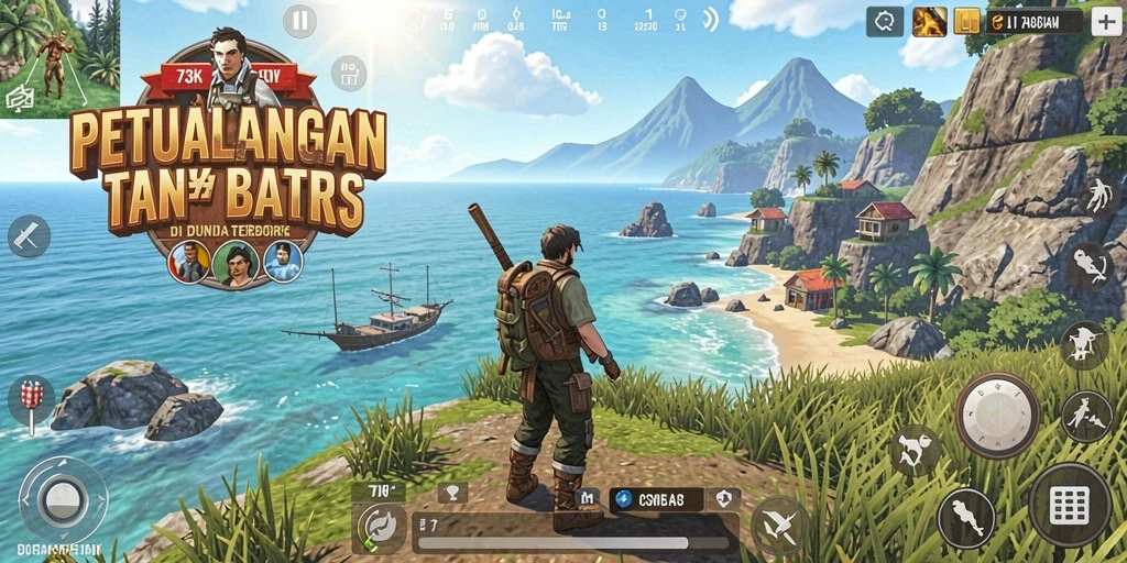 Tangkapan layar gameplay 73K menampilkan petualangan di dunia terbuka yang menakjubkan.