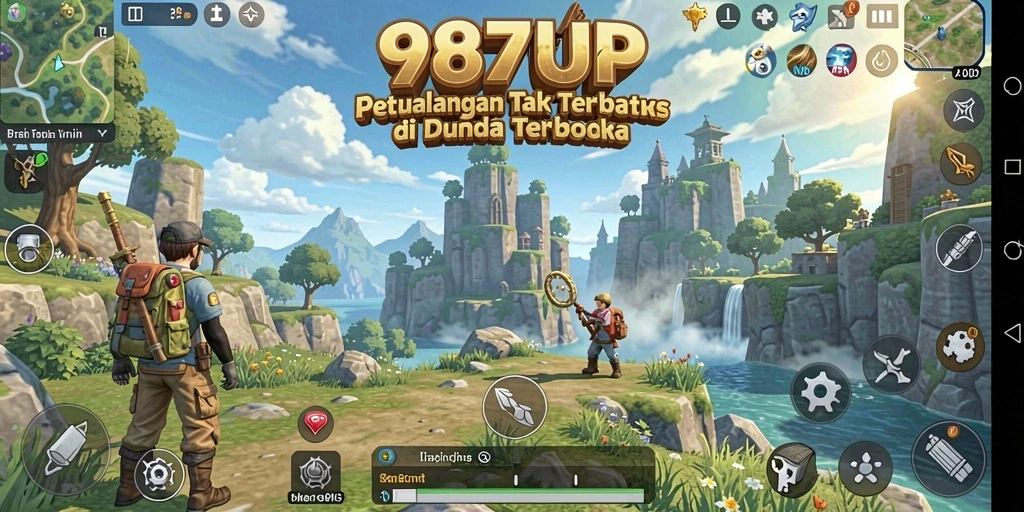 Screenshot 987UP menampilkan dunia Open World yang luas dan indah.