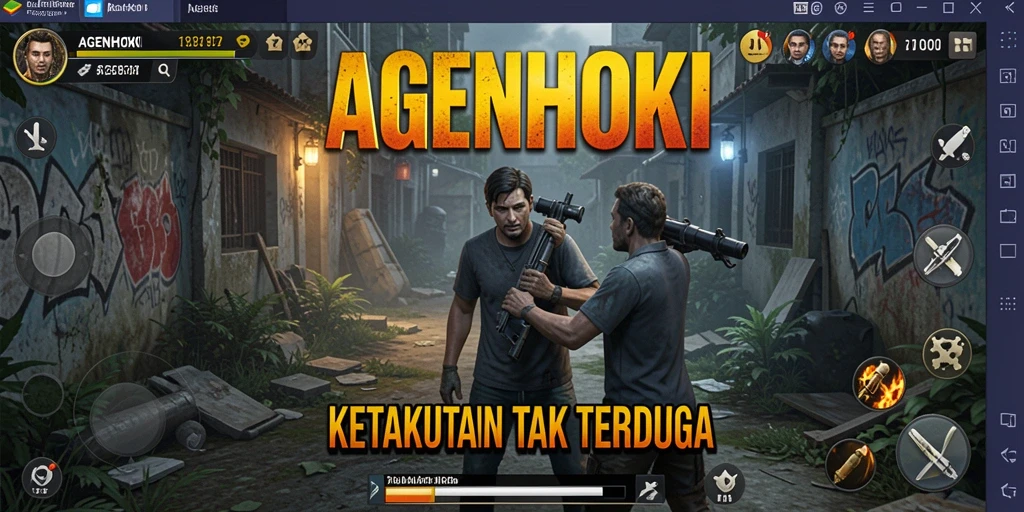 Tangkapan layar AGENHOKI menampilkan suasana horor yang intens.