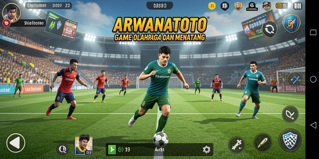 Tampilan seru gameplay ARWANATOTO saat pertandingan berlangsung.