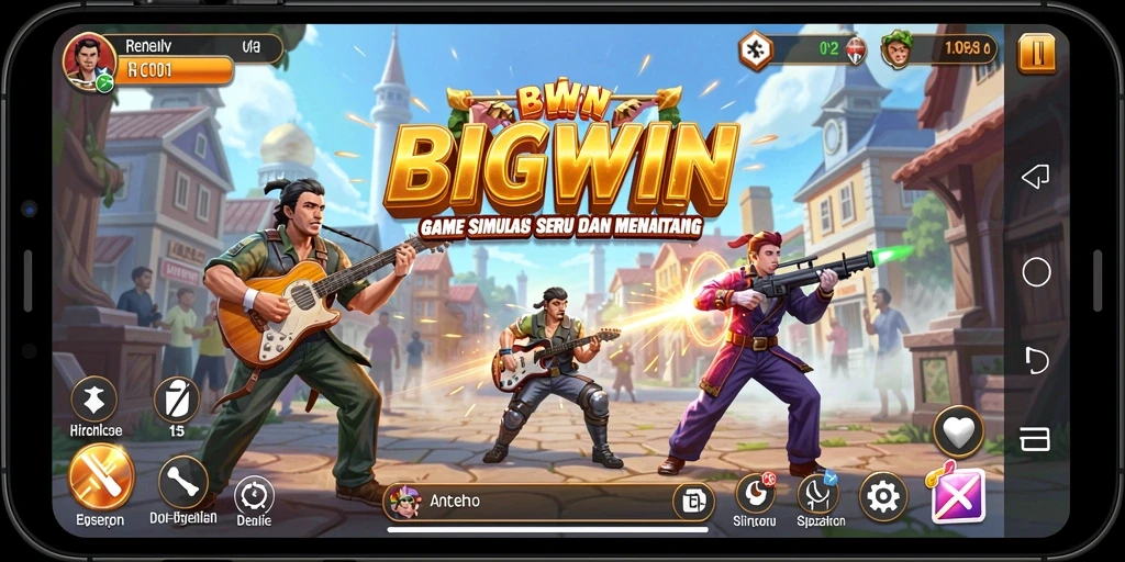 Tampilan gameplay realistis dan mendetail dari BIGWIN.