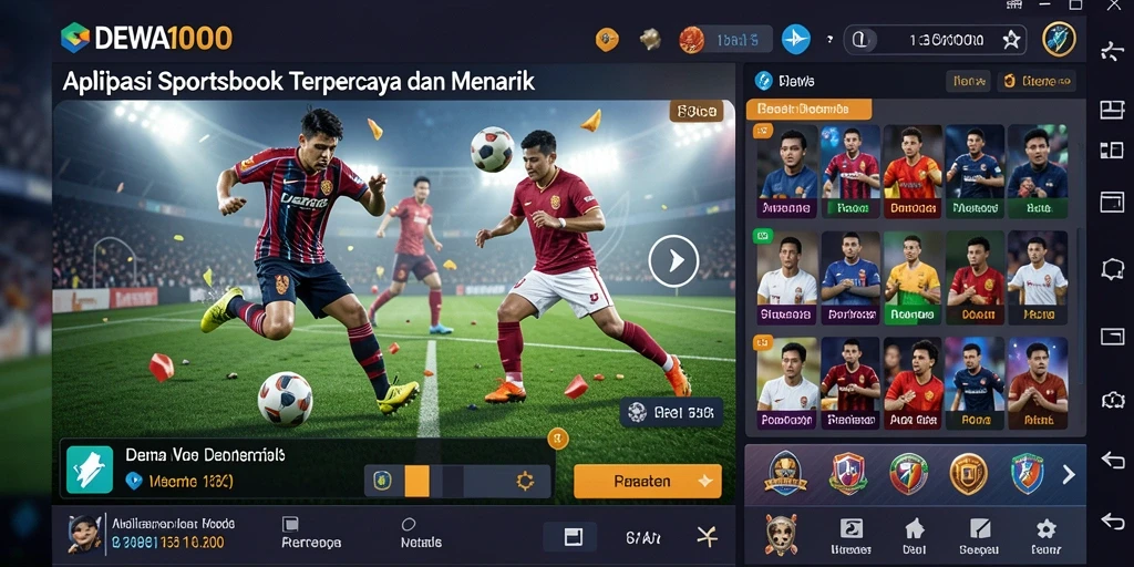 Tampilan gameplay menarik dari aplikasi Sportsbook DEWA1000.