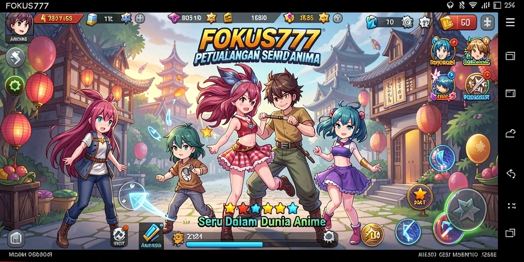 Tampilan gameplay FOKUS777 yang menampilkan aksi seru dalam dunia anime.