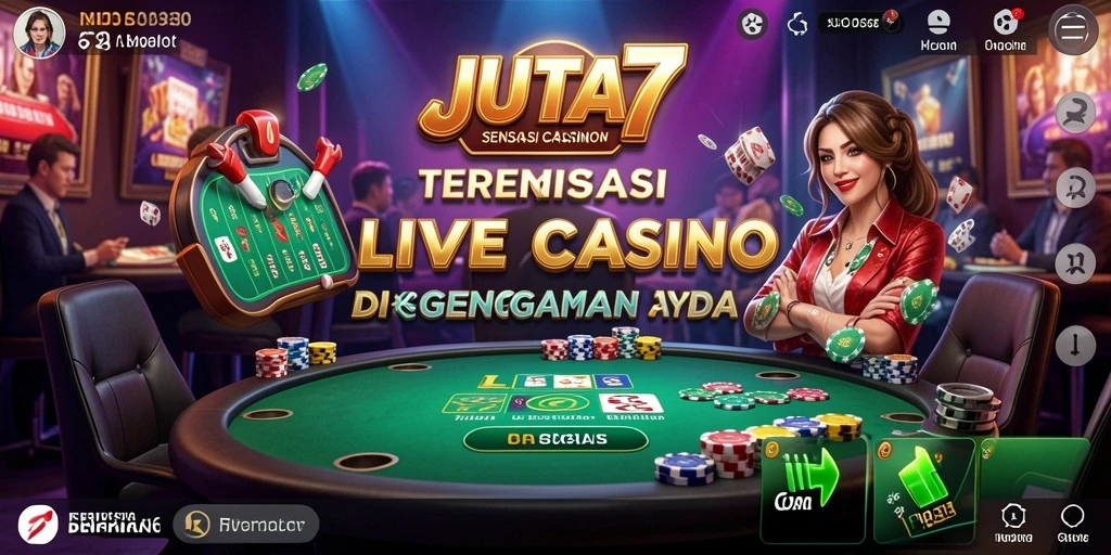 Tampilan gameplay Live Casino JUTA7 yang menarik dan interaktif.