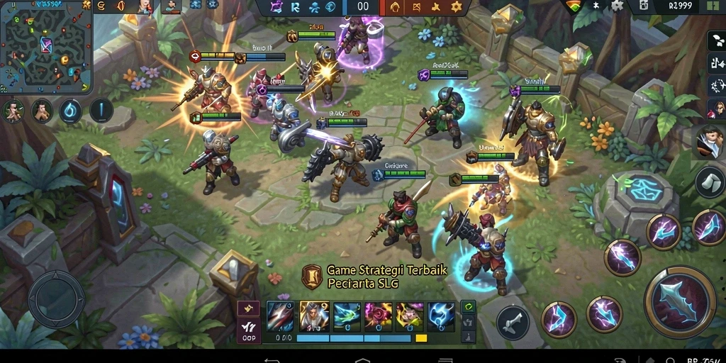 Screenshot gameplay RR999 menampilkan pertempuran strategis yang menegangkan.