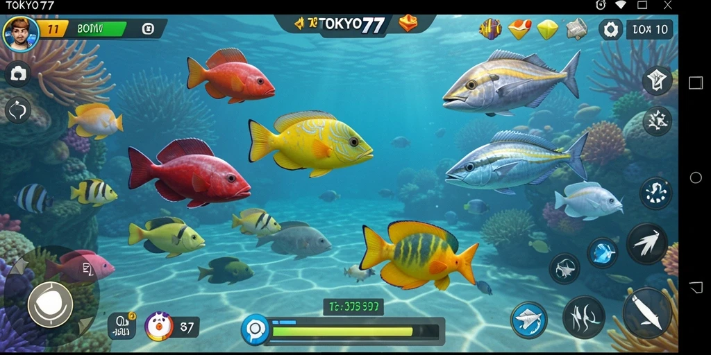 Screenshot gameplay Tembak Ikan TOKYO77 yang seru dan menantang.